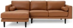 Habitat Jackson Leather Left Corner Chaise Sofa - Tan -Chic Household Items 3102486 R Z003A