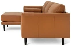 Habitat Jackson Leather Left Corner Chaise Sofa - Tan -Chic Household Items 3102486 R Z004A