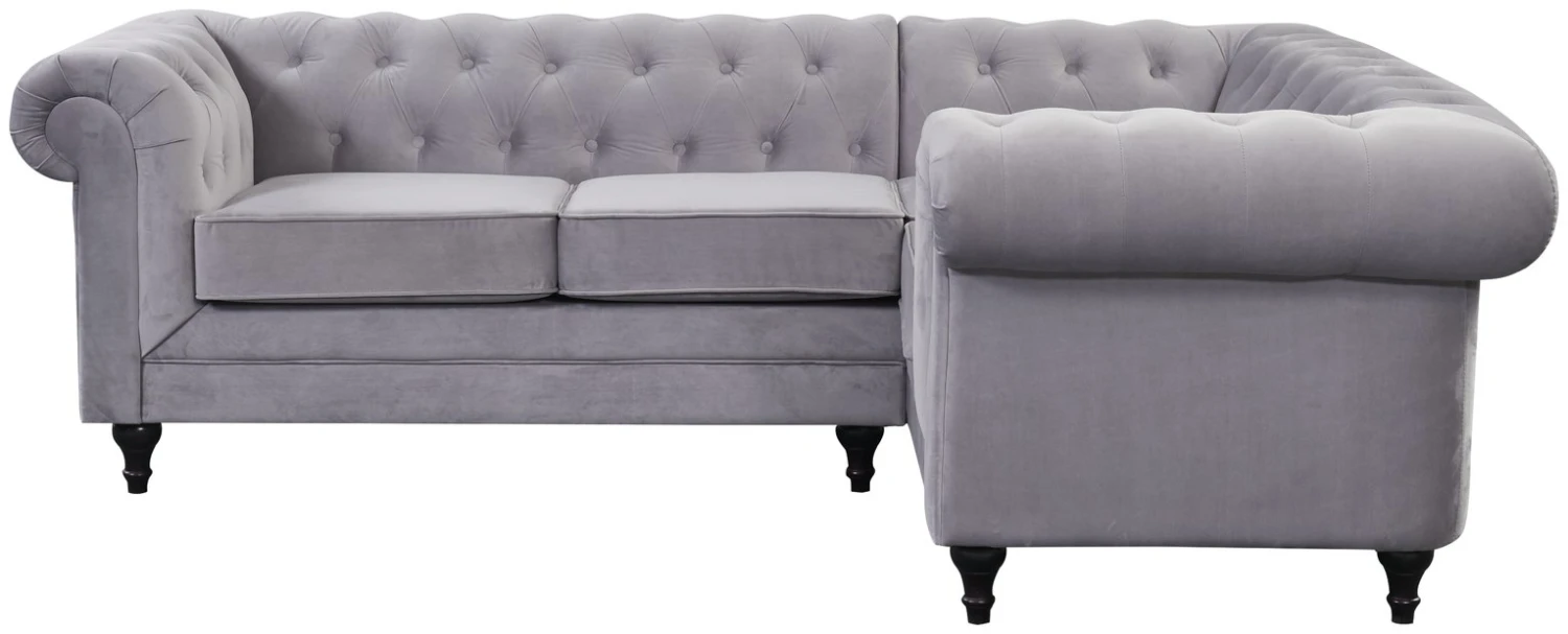 Habitat Chesterfield Velvet Left Hand Corner Sofa-Light Grey 6 Habitat Chesterfield Velvet Left Hand Corner Sofa-Light Grey - Image 6