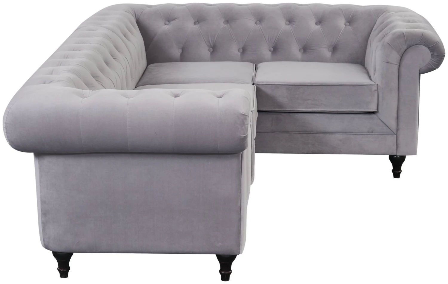 Habitat Chesterfield Velvet Left Hand Corner Sofa-Light Grey 7 Habitat Chesterfield Velvet Left Hand Corner Sofa-Light Grey - Image 7