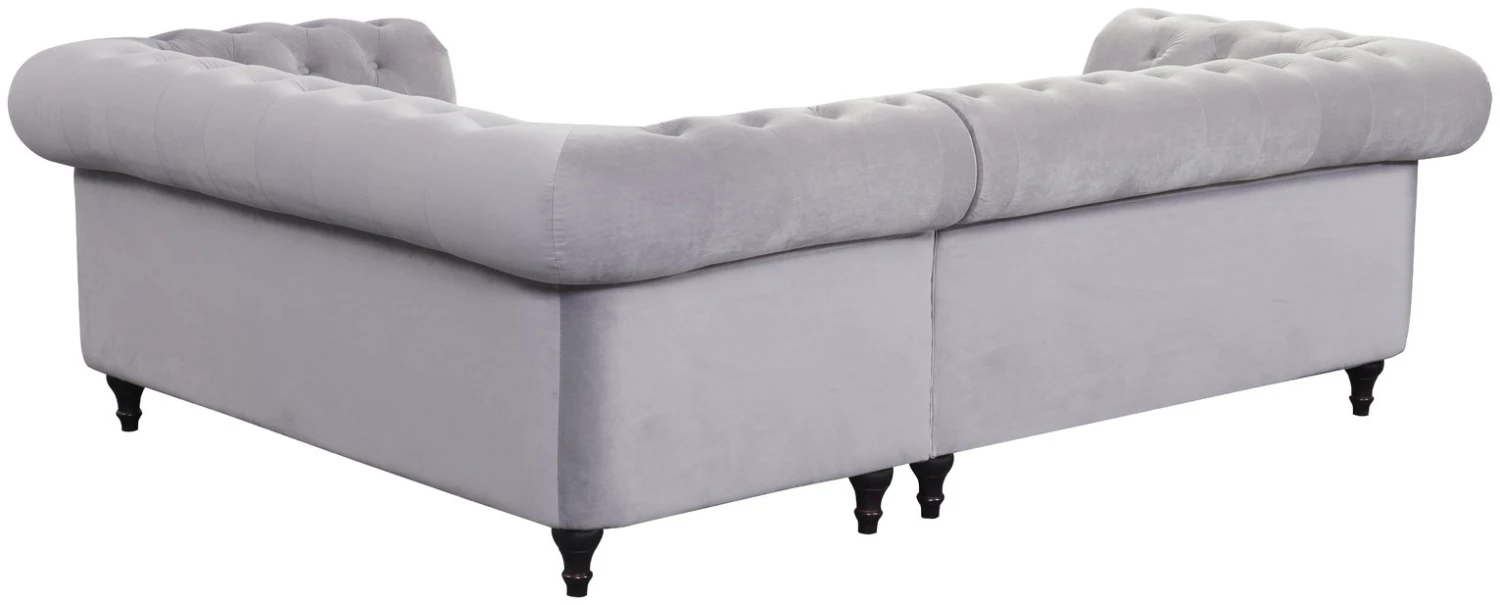 Habitat Chesterfield Velvet Left Hand Corner Sofa-Light Grey 8 Habitat Chesterfield Velvet Left Hand Corner Sofa-Light Grey - Image 8