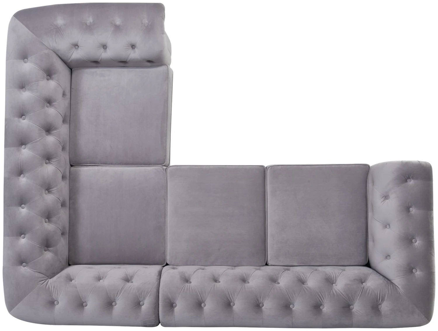Habitat Chesterfield Velvet Left Hand Corner Sofa-Light Grey 9 Habitat Chesterfield Velvet Left Hand Corner Sofa-Light Grey - Image 9