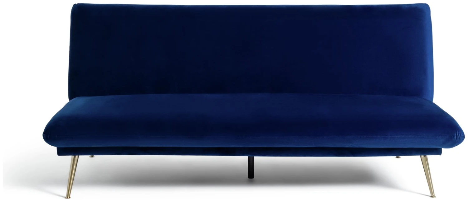 Habitat Matteo 2 Seater Velvet Clic Clac Sofa Bed - Blue 1 Habitat Matteo 2 Seater Velvet Clic Clac Sofa Bed - Blue