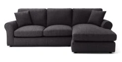Habitat Lisbon Fabric Right Hand Corner Chaise Sofa-Charcoal -Chic Household Items 3154173 R Z002A