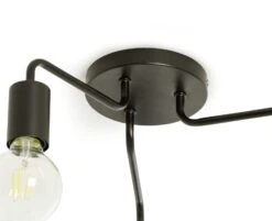 Habitat Rayner Steel 3 Light LED Flush Ceiling Light - Black -Chic Household Items 3247846 R Z004A
