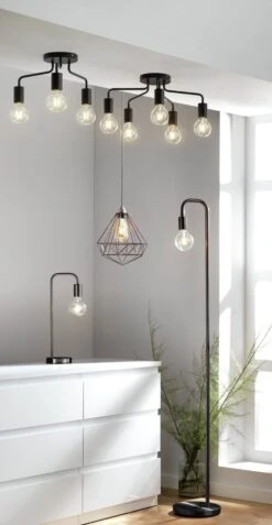 Habitat Rayner Steel 3 Light LED Flush Ceiling Light - Black -Chic Household Items 3247846 R Z010C