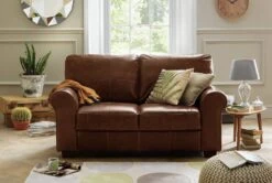 Habitat Salisbury Leather 2 Seater Sofa - Tan -Chic Household Items 3314951 R Z001C