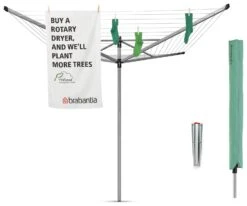 Brabantia 60m Lift-O-Matic Washing Line With Ground Spike -Chic Household Items 3328923 R Z005A