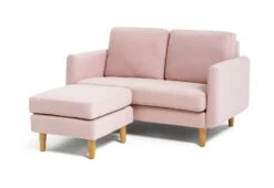 Habitat Remi Small Fabric 2 Seater Chaise Sofa In A Box-Pink -Chic Household Items 3347739 R Z002A