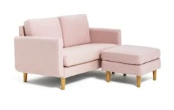 Habitat Remi Small Fabric 2 Seater Chaise Sofa In A Box-Pink -Chic Household Items 3347739 R Z004A