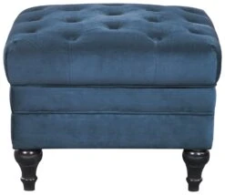 Habitat Chesterfield Velvet Storage Footstool - Blue -Chic Household Items 3369683 R Z002A