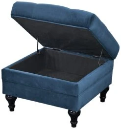 Habitat Chesterfield Velvet Storage Footstool - Blue -Chic Household Items 3369683 R Z003A