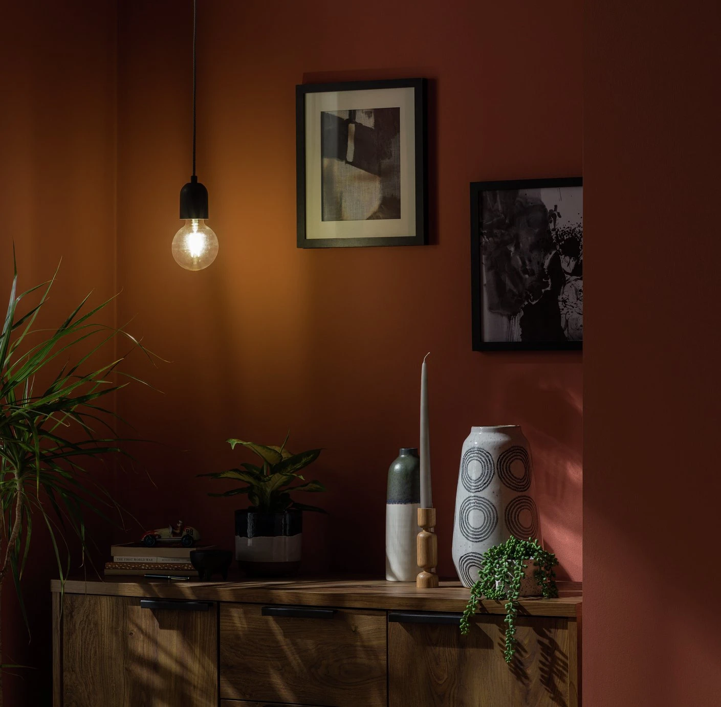 Habitat Pendant Ceiling Light - Matte Black & Herringbone 1 Habitat Pendant Ceiling Light - Matte Black & Herringbone