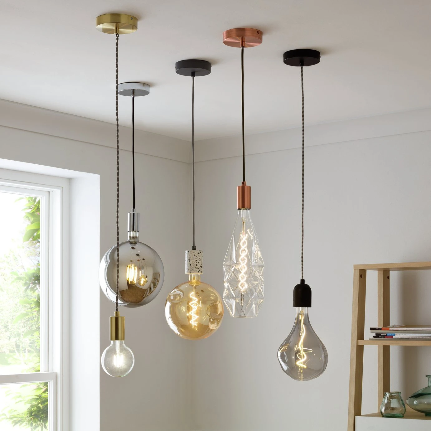 Habitat Pendant Ceiling Light - Matte Black & Herringbone 5 Habitat Pendant Ceiling Light - Matte Black & Herringbone - Image 5