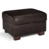 Habitat Salisbury Leather Storage Footstool - Chocolate