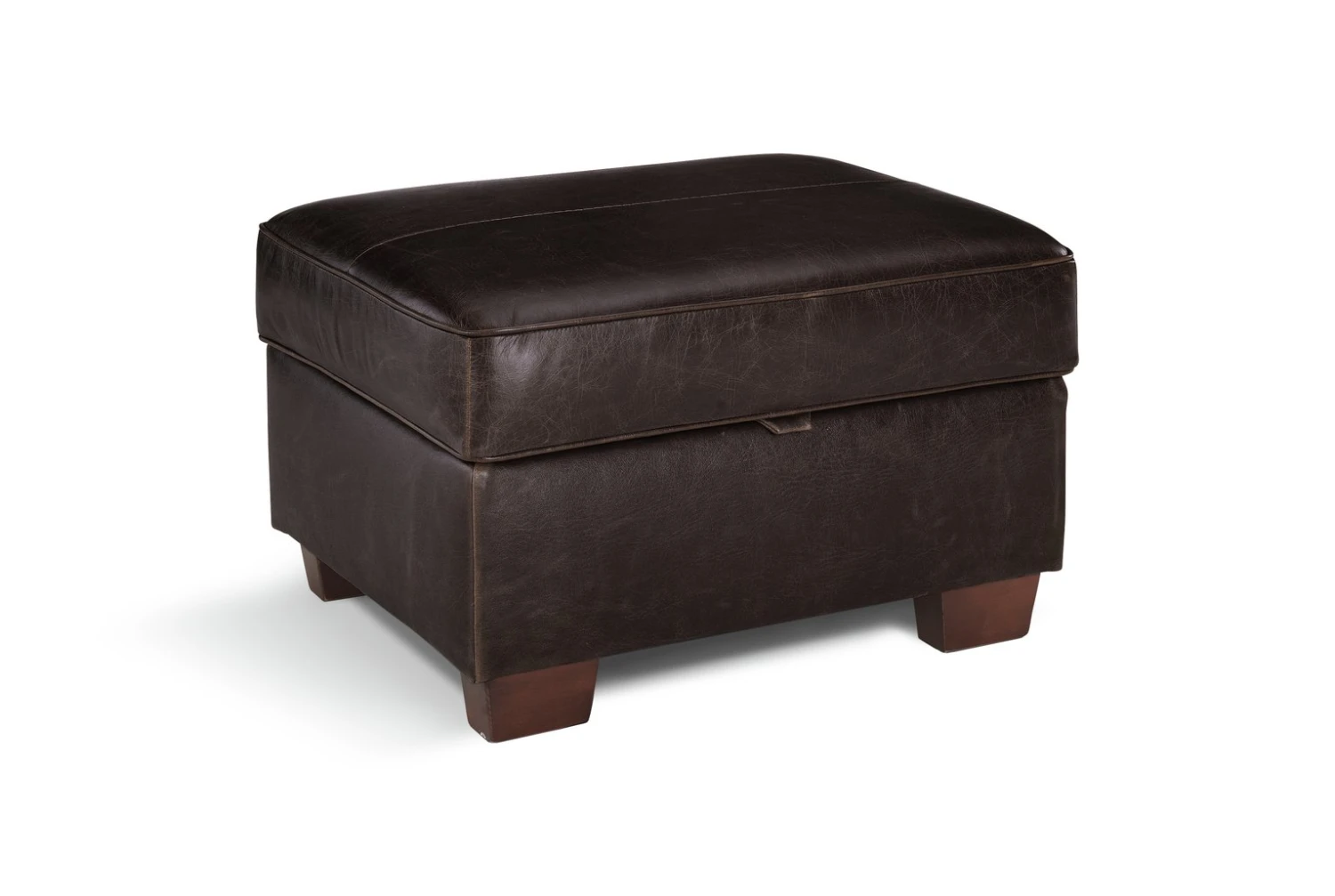 Habitat Salisbury Leather Storage Footstool - Chocolate 1 Habitat Salisbury Leather Storage Footstool - Chocolate