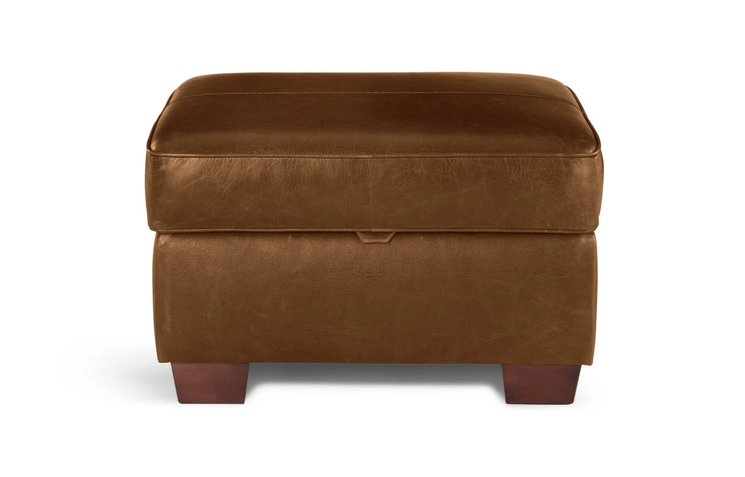 Habitat Salisbury Leather Storage Footstool - Tan 1 Habitat Salisbury Leather Storage Footstool - Tan
