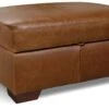 Habitat Eton Leather Storage Ottoman Footstool - Tan
