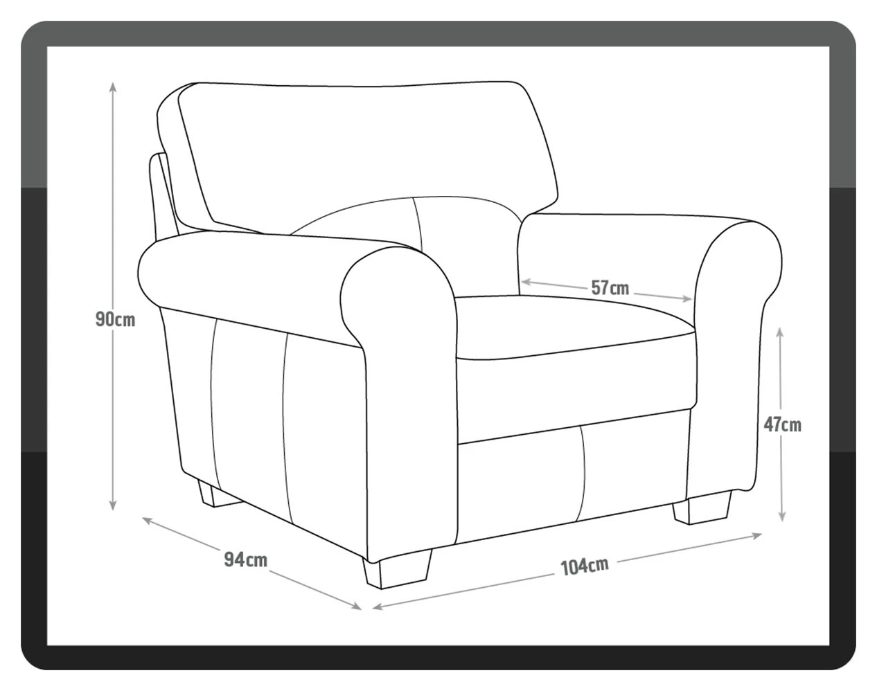 Habitat Salisbury Leather Armchair - Chocolate 4 Habitat Salisbury Leather Armchair - Chocolate - Image 4