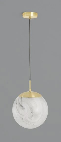 Habitat Tires Alabaster Ceiling Pendant Light -Brushed Brass -Chic Household Items 4075990 R Z002A