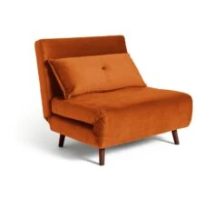 Habitat Roma Single Velvet Chairbed - Orange