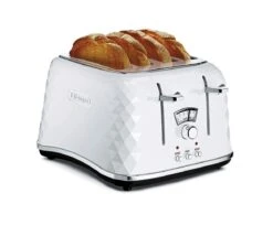 De'Longhi CTJ4003 Brillante 4 Slice Toaster - White -Chic Household Items 4239963 R Z002C