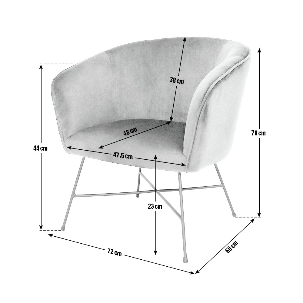 Habitat Jax Velvet Accent Chair - Black 4 Habitat Jax Velvet Accent Chair - Black - Image 4