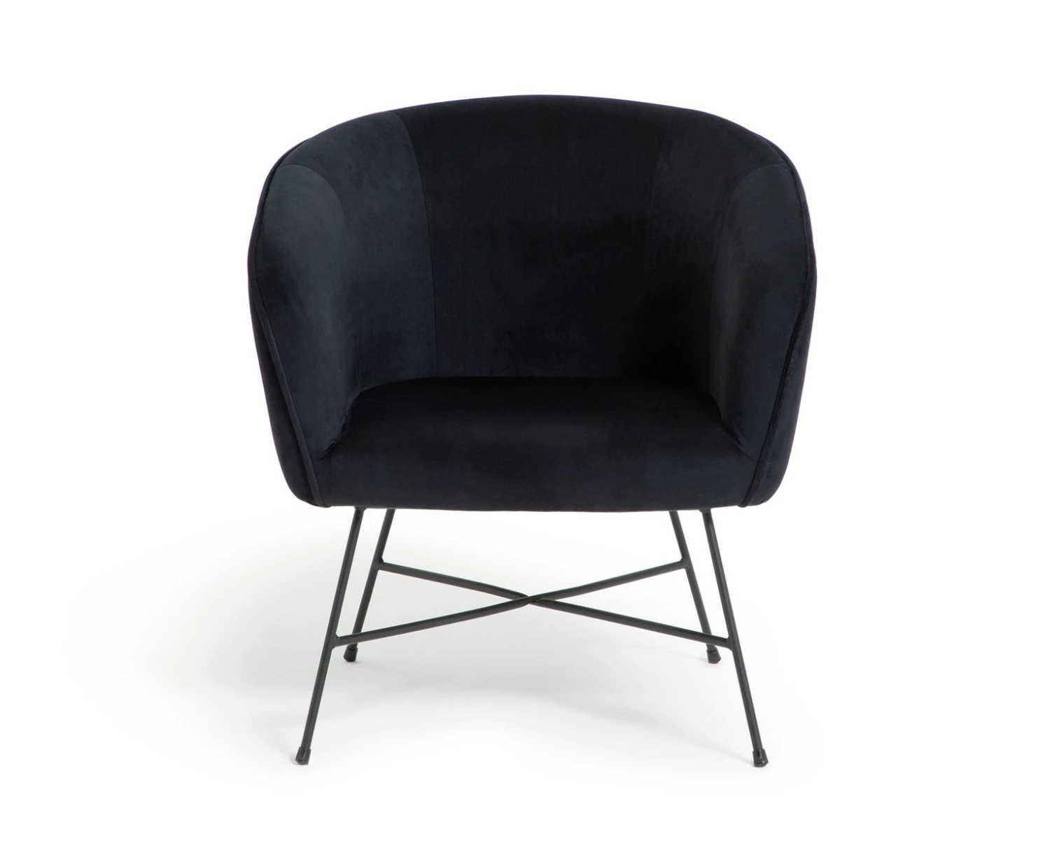 Habitat Jax Velvet Accent Chair - Black 1 Habitat Jax Velvet Accent Chair - Black