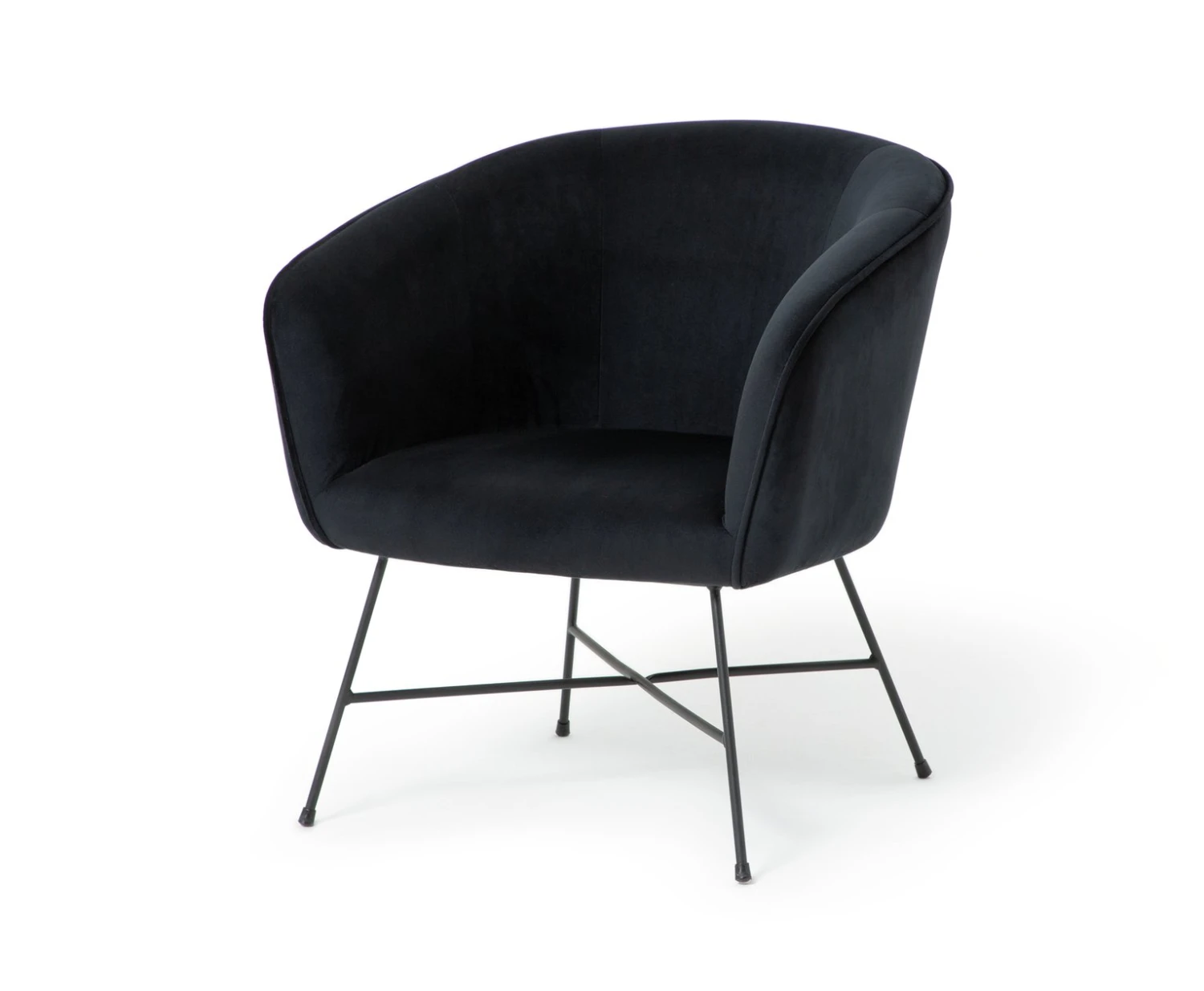 Habitat Jax Velvet Accent Chair - Black 5 Habitat Jax Velvet Accent Chair - Black - Image 5