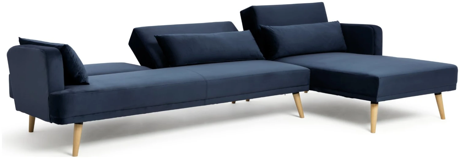 Habitat Andy Right Corner Velvet Clic Clac Sofa Bed - Navy 5 Habitat Andy Right Corner Velvet Clic Clac Sofa Bed - Navy - Image 5