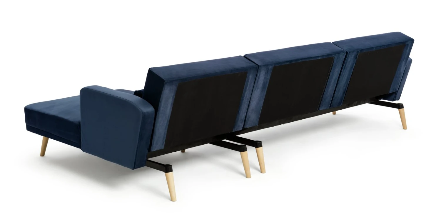 Habitat Andy Right Corner Velvet Clic Clac Sofa Bed - Navy 7 Habitat Andy Right Corner Velvet Clic Clac Sofa Bed - Navy - Image 7