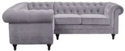 Habitat Chesterfield Right Hand Corner Sofa-Light Grey -Chic Household Items 4468916 R Z003A