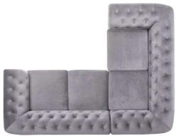 Habitat Chesterfield Right Hand Corner Sofa-Light Grey -Chic Household Items 4468916 R Z006A