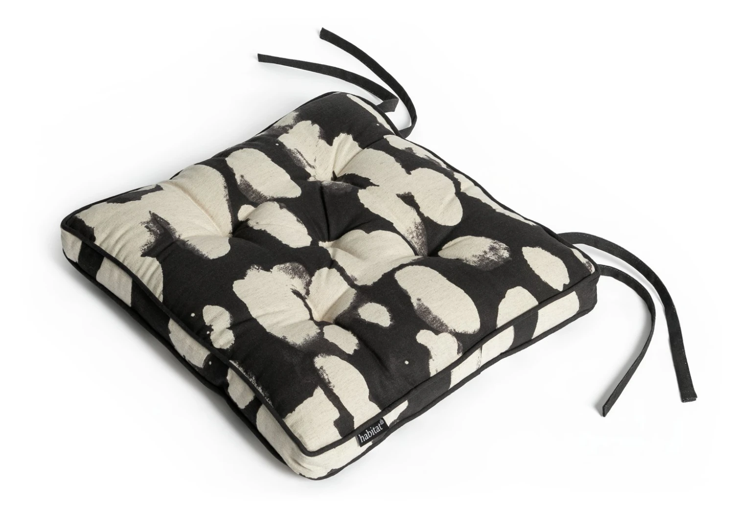 Habitat Ink Print Pack Of 2 Seat Cushions - White And Black 1 Habitat Ink Print Pack Of 2 Seat Cushions - White And Black