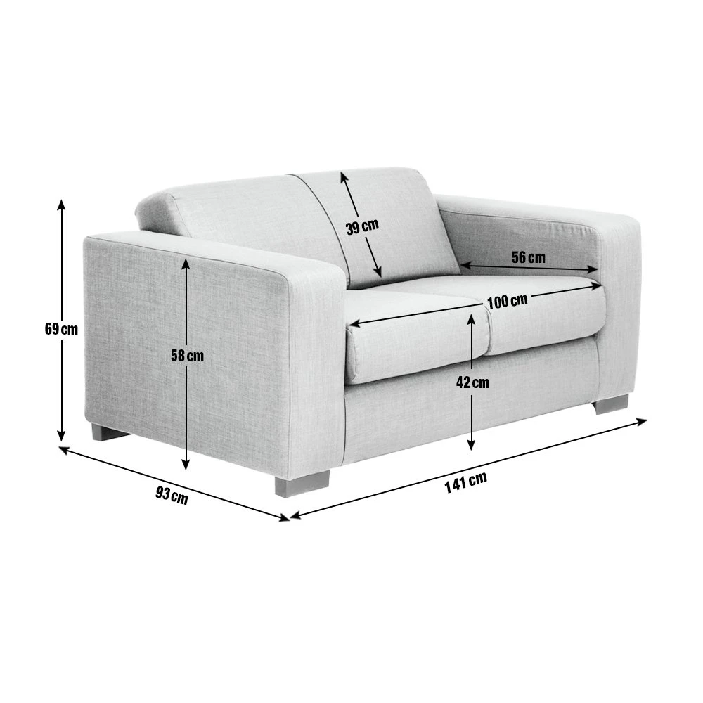 Argos Home Ava Small Fabric 2 Seater Sofa - Charcoal 7 Argos Home Ava Small Fabric 2 Seater Sofa - Charcoal - Image 7