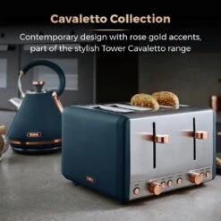 Tower T20051MNB Cavaletto 4 Slice Toaster - Midnight Blue -Chic Household Items 4525299 R Z006A