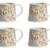 Habitat Floral Ripple Set Of 4 Mugs