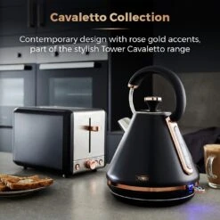 Tower T10044RG Cavaletto Kettle - Black -Chic Household Items 4569987 R Z006A