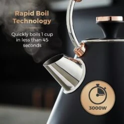 Tower T10044RG Cavaletto Kettle - Black -Chic Household Items 4569987 R Z007A