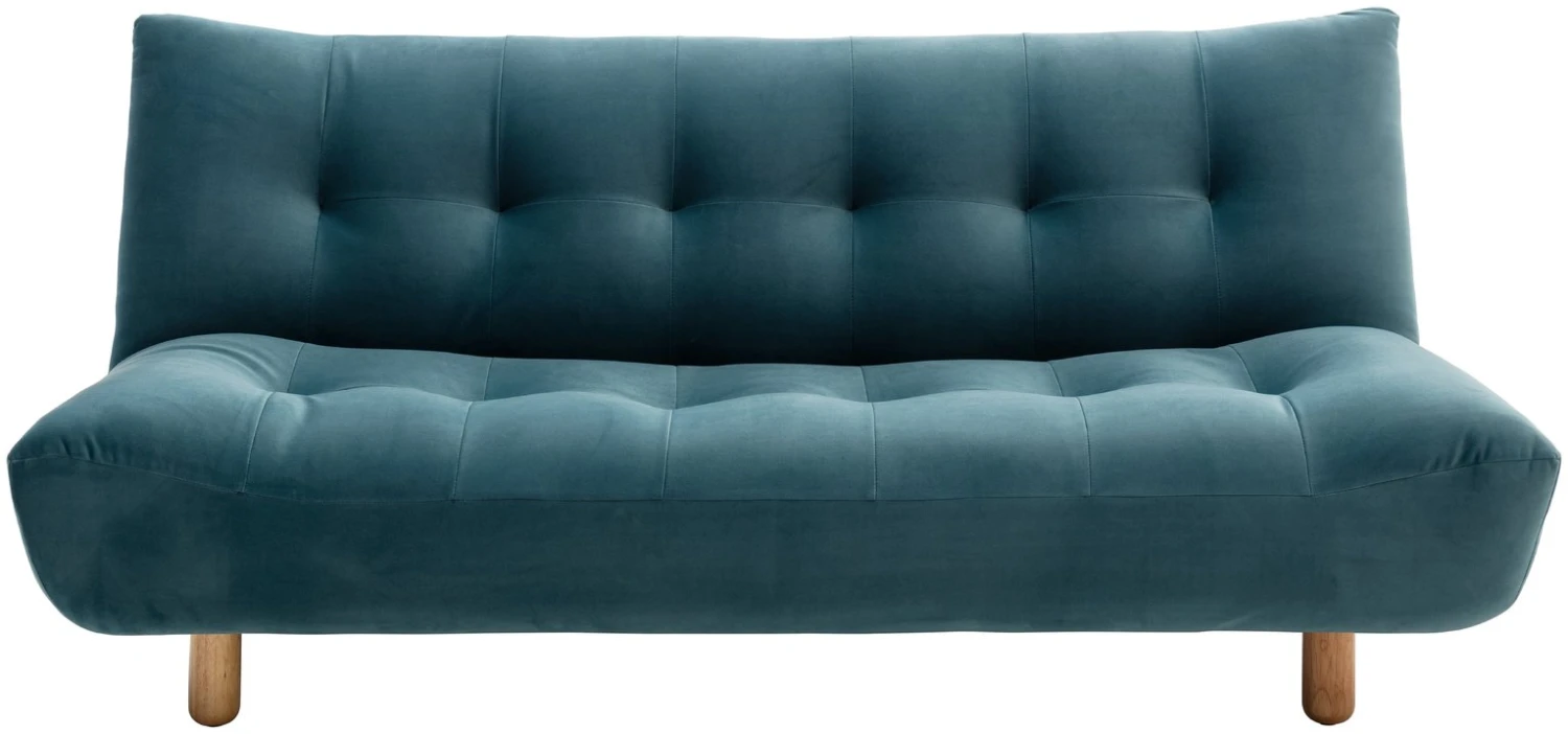 Habitat Kota 3 Seater Velvet Clic Clac Sofa Bed - Teal 1 Habitat Kota 3 Seater Velvet Clic Clac Sofa Bed - Teal