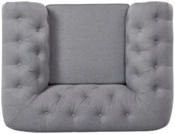 Habitat Chesterfield Fabric Armchair - Light Grey -Chic Household Items 4630531 R Z005A