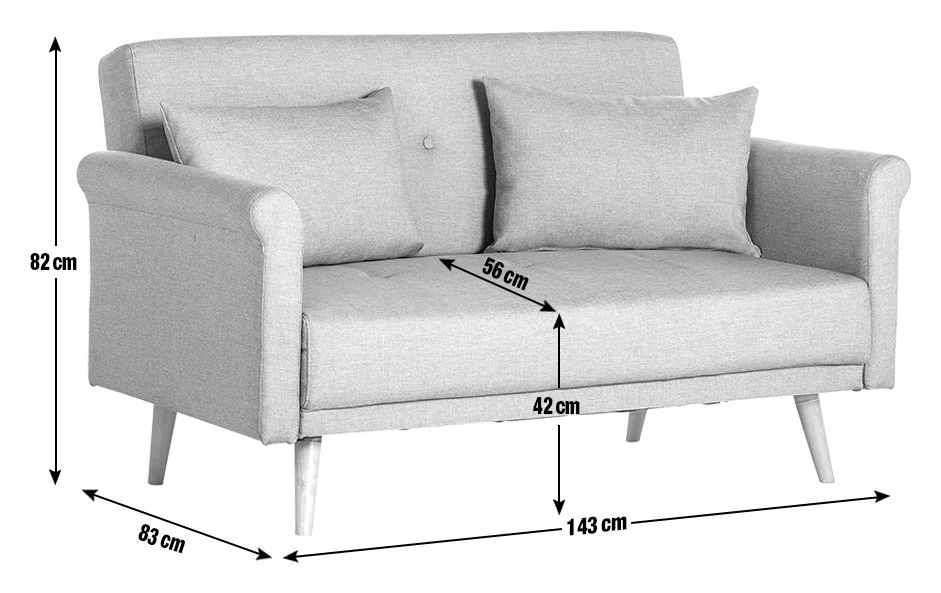 Habitat Evie Fabric 2 Seater Sofa In A Box - Charcoal 4 Habitat Evie Fabric 2 Seater Sofa In A Box - Charcoal - Image 4
