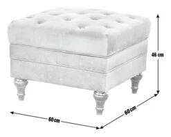 Habitat Chesterfield Velvet Storage Footstool - Light Grey -Chic Household Items 4654287 R E001
