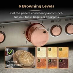 Tower T20051RG Cavaletto 4 Slice Toaster - Black & Rose Gold -Chic Household Items 4660800 R Z007A