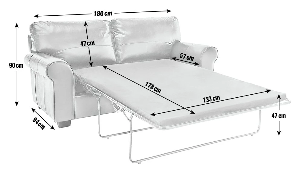 Habitat Salisbury 2 Seater Leather Sofa Bed - Chocolate 2 Habitat Salisbury 2 Seater Leather Sofa Bed - Chocolate - Image 2
