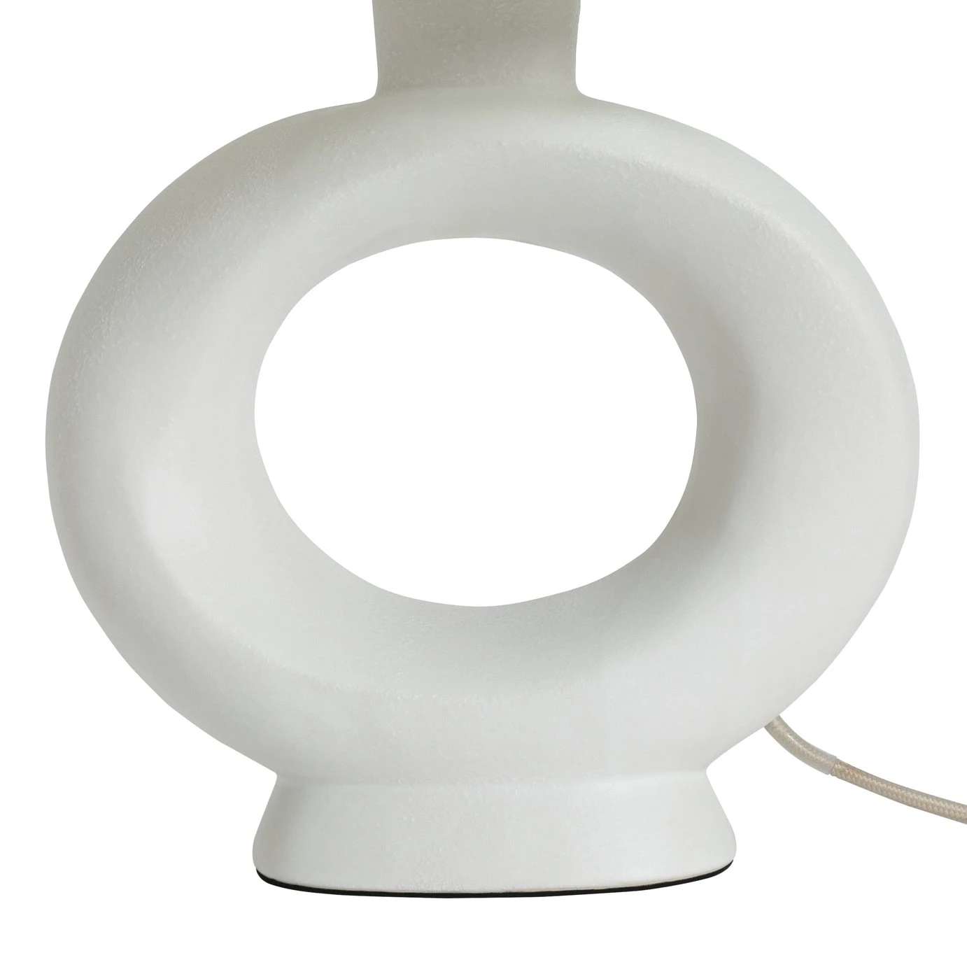 Habitat Nels Large Circle Ceramic Table Lamp - White & Beige 4 Habitat Nels Large Circle Ceramic Table Lamp - White & Beige - Image 4