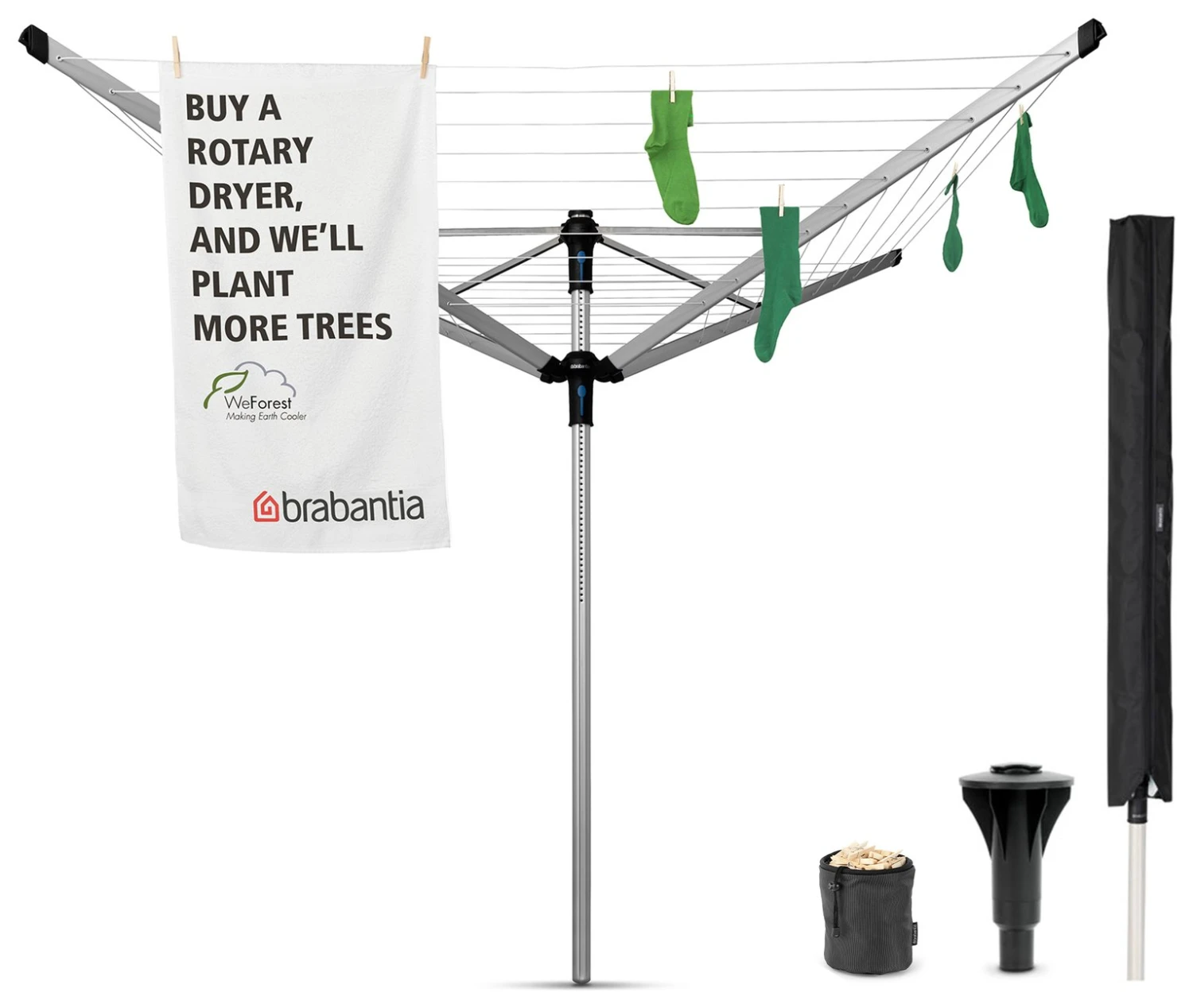 Brabantia 60m Lift-O-Matic Advance Rotary Washing Line 4 Brabantia 60m Lift-O-Matic Advance Rotary Washing Line - Image 4