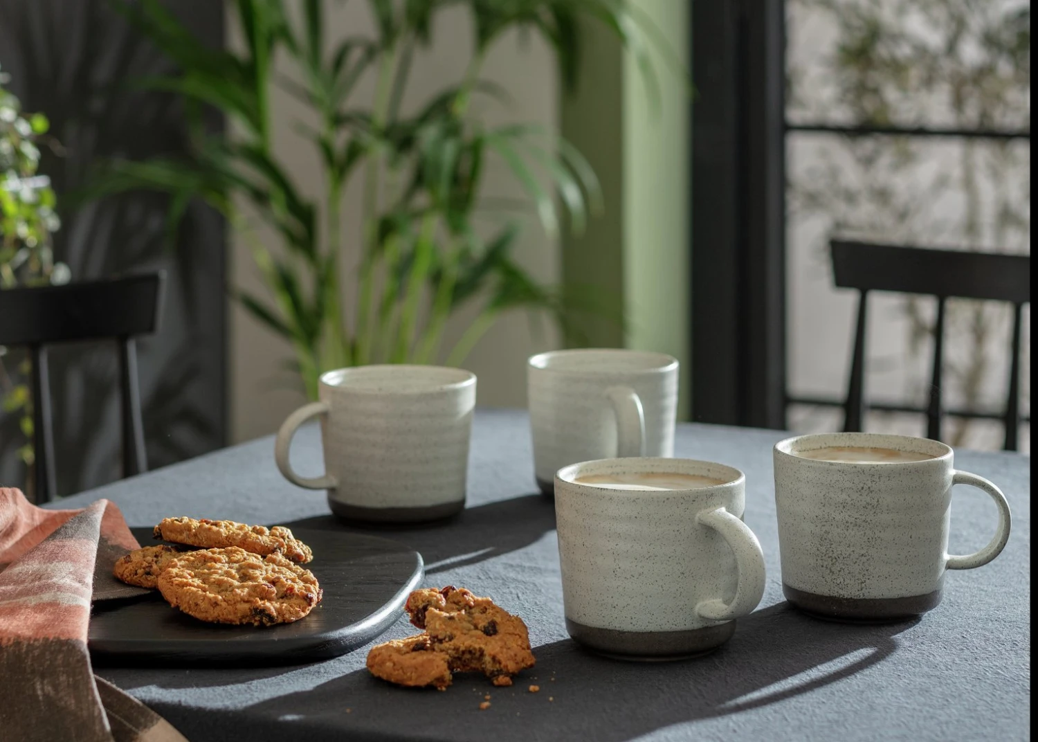 Habitat Textured Ripple Set Of 4 Mugs - Neutral 2 Habitat Textured Ripple Set Of 4 Mugs - Neutral - Image 2