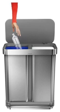 Simplehuman 58 Litre Recycler Bin - Stainless Steel -Chic Household Items 5713024 R Z006A