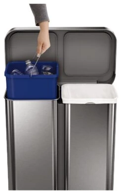 Simplehuman 58 Litre Recycler Bin - Stainless Steel -Chic Household Items 5713024 R Z010A